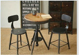 实木铁艺桌椅套件复古住宅家具休闲餐桌椅组合酒吧阳台桌椅三件套
