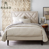 希苑高端定制家具北欧宜家布艺床现代铆钉床卧室大床1.5米和1.8米