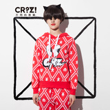 CRZ潮牌visionS2015冬季专柜新品连帽短款女卫衣套头衫CDI4V327