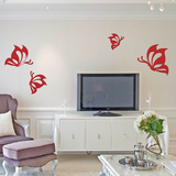 亚克力3d镜面贴客厅卧室饭厅儿童卡通蝴蝶水晶立体墙贴房间装饰