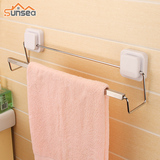 SUNSEA－LIVING强力吸盘毛巾架卫生间不锈钢免打孔单杆挂毛巾杆40