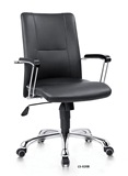 LS-020B：特价黑色西皮中高靠背经理办公椅多功能升降滑轮电脑椅