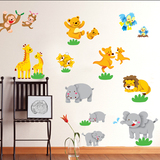 幼儿园墙壁装饰墙纸贴画儿童卧室卡通婴儿房间早教动物可移除墙贴