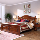 美式床 实木床双人大床 乡村卧室1.8*2*2.2-2.4米简约楸木大床