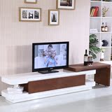 简约现代电视柜白色钢琴烤漆木纹客厅创意家具圆角影视柜茶几组合