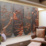 中式玉雕古典3D立体墙纸电视背景墙客厅卧室无缝墙纸壁画墙布壁纸