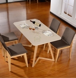 北欧餐桌椅组合实木长方形书桌简约现代饭桌日式办公桌学生写字桌