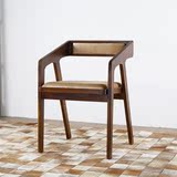 新款美式铁艺复古餐椅 实木酒店餐桌椅子简约家用靠背办公电脑椅