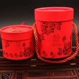婚庆用品批发中国风烫金圆筒喜糖盒结婚圆桶中式创意糖果盒子成品