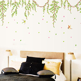 可移除墙贴纸客厅电视墙面贴画沙发背景墙壁装饰卧室温馨田园树藤