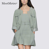 MeetMetro欧洲站2016春季新款女装时尚套装裙宽松两件套连衣裙