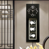 欧式钟表挂钟客厅创意现代简约艺术长方形时钟个性装饰静音壁挂表