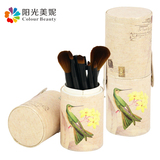 包邮中国风化妆刷筒9件套收纳套装工具桶高档彩妆刷具桶鸟语花香