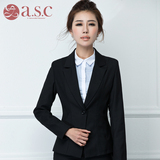 艾尚臣 2015新款秋装韩版时尚通勤OL长款修身小西装职业女装外套