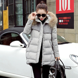 冬季新款韩版保暖棉衣女中长款宽松显瘦连帽大毛领加厚羽绒服外套