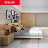 意风家具环保板材笑脸床头配排骨架板式床1.2米1.5米1.8米卧室床
