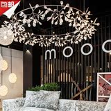 moooi圆形树枝灯后现代简约客厅大吊灯创意个性餐厅卧室白色叶子