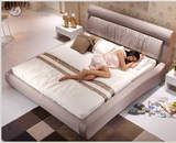 CBD同款式布艺床布床双人床床可拆洗布艺床丝光面料实木储物软床