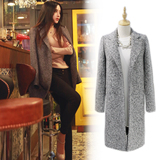 2016春季新款韩版中长款直筒羊毛呢大衣加厚羊绒修身灰外套女装潮