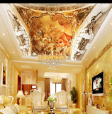 大型壁画酒店 办公室别墅客厅天花吊顶 欧式无缝油画人物金壁辉煌