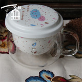 田园韩式花果花茶玻璃茶具陶瓷过滤芯带杯子子母壶茶壶茶杯套装