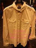 PLORY专柜正品代购2014年春秋新款男士长袖小格子衬衫POYC411B03