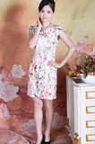 专柜正品梦至超2016夏M14Y193时尚改良修身短款中国风蕾丝旗袍裙