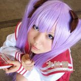 V家-初音miku 初音未来 幸运星柊镜 120cm虎口夹紫色 cosplay假发