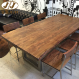 餐桌椅组合铁艺实木欧式户型客厅加厚组装不规则创意现代简约饭桌