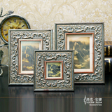 洛克安娜 欧式美式复古6寸相架7寸相框摆台组合实木创意挂墙像框