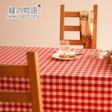 缝物语 美式乡村田园格子系列 圣诞桌布 茶几布 餐桌布 定制