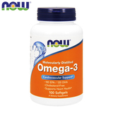 now foods美国原装欧米伽3深海鱼油软胶囊omega-3软磷脂100粒