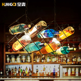 皇妻个性创意复古吊灯酒吧灯咖啡厅餐厅吧台北欧艺术吊灯玻璃酒瓶