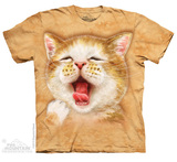 2016新款the mountain 美国大码创意猫表情之瞌睡猫 男款情侣T恤