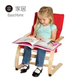 儿童实木休闲椅北欧风格单人沙发布艺扶手椅靠背椅可拆洗简约时尚