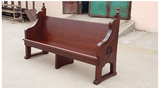 基督教实木长椅 教堂全靠背实木长椅 教会椅子可定制 包邮物流