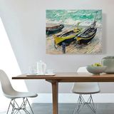 海上帆船莫奈抽象风景油画装饰画印象派壁画无框画玄关走廊挂画