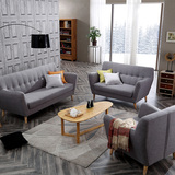北欧布艺沙发组合小户型实木沙发三人双人单人简约可拆洗布艺沙发