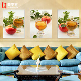 现代无框新款餐厅厨房画水果三联装饰画客厅沙发背景墙壁挂画饮料