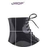 【雨趣】韩版时尚防滑半透明男士马丁雨鞋雨靴 大码水鞋套鞋 男款