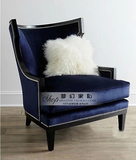 美式复古布艺单人位沙发休闲椅欧式老虎椅法式新古典客厅沙发