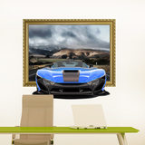3D立体墙贴纸贴画创意卧室客厅沙发背景墙壁墙面装饰仿真汽车跑车