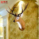 金传承 动物鹿头壁挂件欧式创意玄关背景墙饰酒吧壁饰客厅装饰品