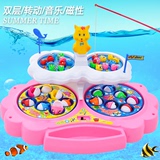 宝宝儿童钓鱼玩具池套装加水磁铁磁性钓鱼环保1-2-3岁女孩男益智