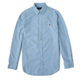 美国代购 Polo Ralph Lauren 新款男士彩马标纯棉条纹长袖衬衫