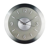 铝拉丝金属时钟现代简约挂表时尚个性创意钟表客厅挂钟超静音墙钟