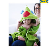 IKEA北京宜家代购 巴斯利 带帽婴儿浴巾毛巾纯棉柔软吸水卫浴用品