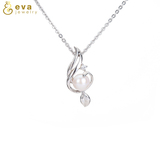 EVA欧美时尚饰品银镀白金吊坠天然珍珠项链女 生日礼物情人节礼物