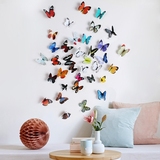 贴纸卧室客厅床头背景墙温馨壁纸贴画自粘装饰品仿真蝴蝶3d立体墙