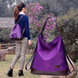 2016紫魅新款尼龙女包韩版单肩双肩两用背包牛津帆布包包旅行大包